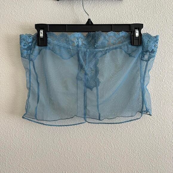 handmade blue dainty lace sheer bandeau - Picture 7 of 7